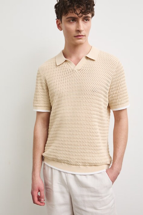 Medicine polo męskie bawełniane beżowe