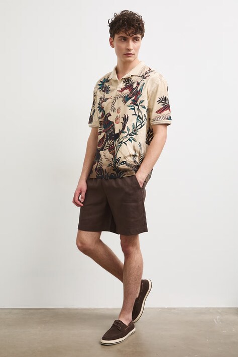 Medicine polo męskie bawełniane z elastanem beżowe