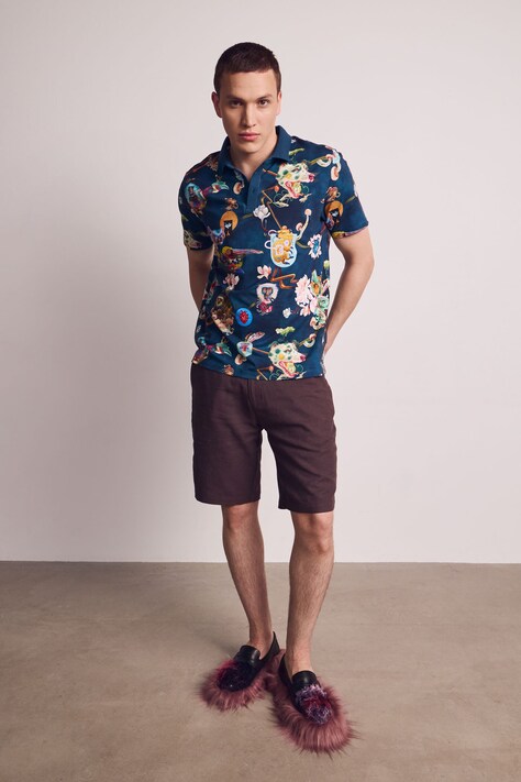 Medicine polo męskie bawełniane z elastanem multicolor