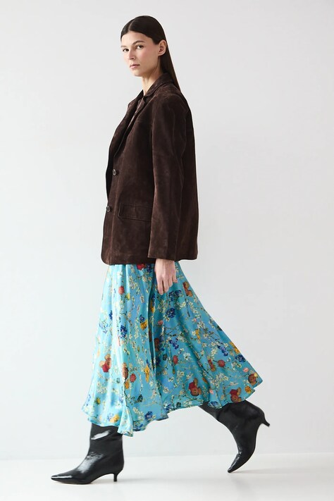 Medicine szoknya türkiz, midi, harang alakú