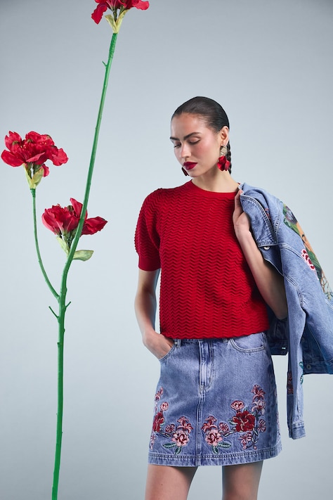 Medicine fusta din bumbac denim