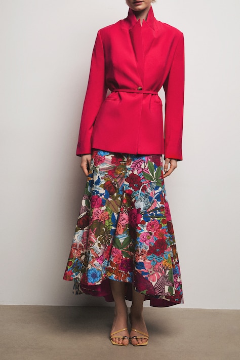 Medicine spódnica asymetryczna bawełniana multicolor