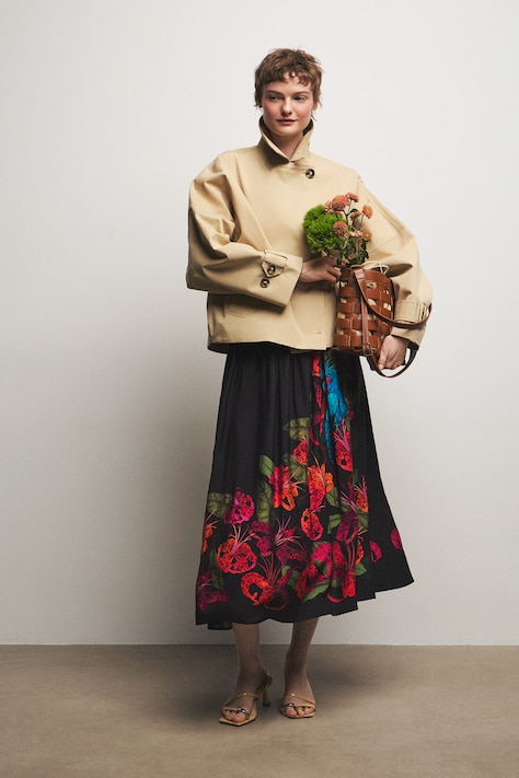 Medicine spódnica trapezowa z wiskozą multicolor w kwiaty