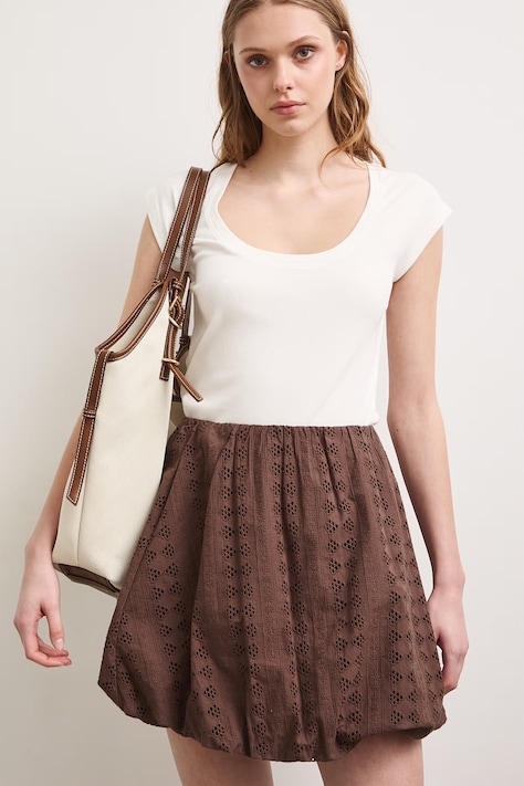 Spódnica bombka bawełniana brązowa RS26-SDD904