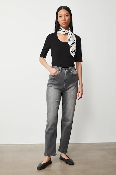 Medicine jeansy mom fit damskie szare