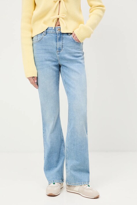 Medicine jeansy flare damskie niebieskie
