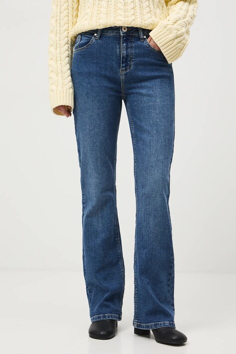 Medicine jeansy flare damskie niebieskie