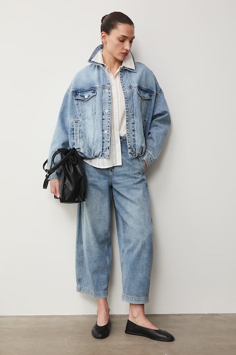 Medicine jeansy slouchy damskie niebieskie