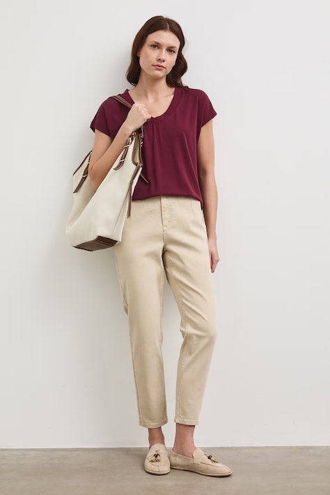 Jeansy carrot damskie beżowe RS26-SJD705