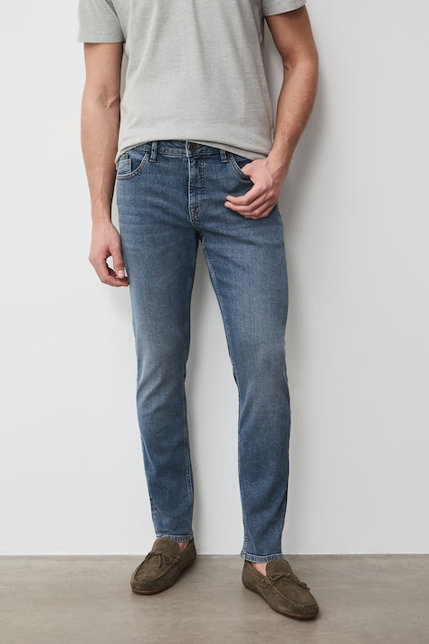 Jeansy slim fit męskie niebieskie RS26-SJM504