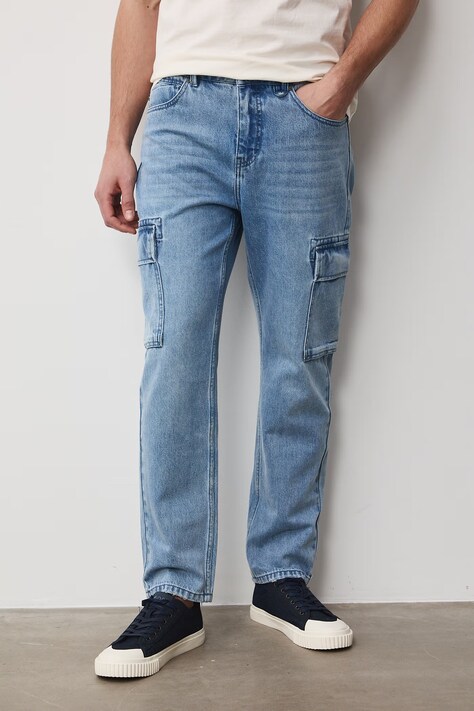 Jeansy regular męskie niebieskie RS26-SJM505