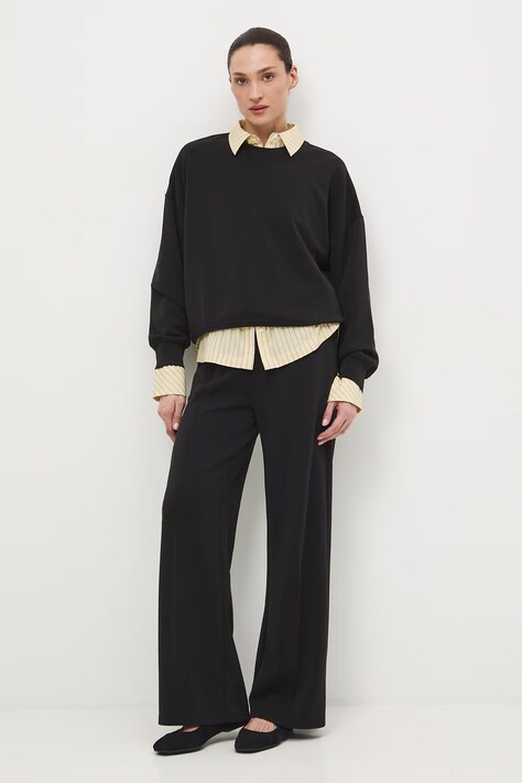 Medicine spodnie dresowe damskie kolor czarny gładkie