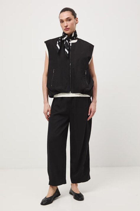 Medicine spodnie damskie kolor czarny szerokie high waist