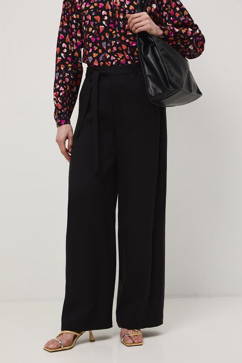 Medicine spodnie wide leg damskie czarne regular waist