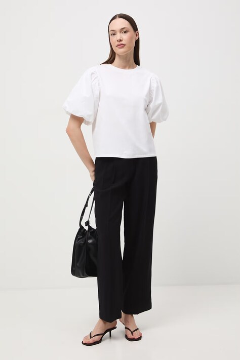 Medicine spodnie wide leg damskie z wiskozy czarne high waist