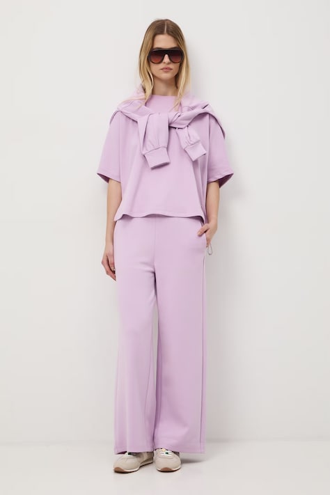 Medicine spodnie dresowe damskie fioletowe regular waist