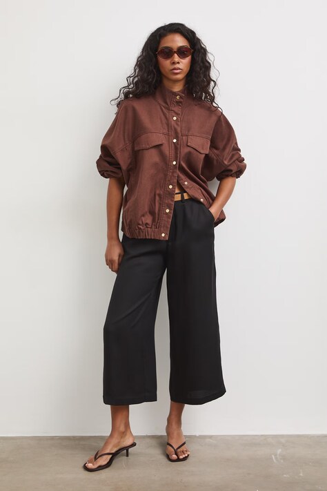 Medicine spodnie culottes damskie z lyocellu czarne high waist