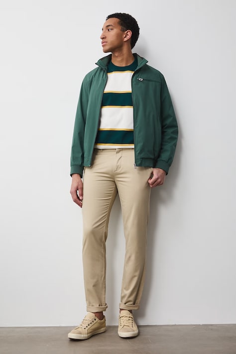 Medicine pantaloni chinos da uomo in cotone con elastan beige regular waist