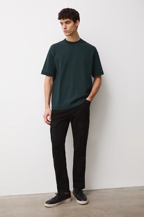 Medicine spodnie bawełniane męskie kolor czarny proste