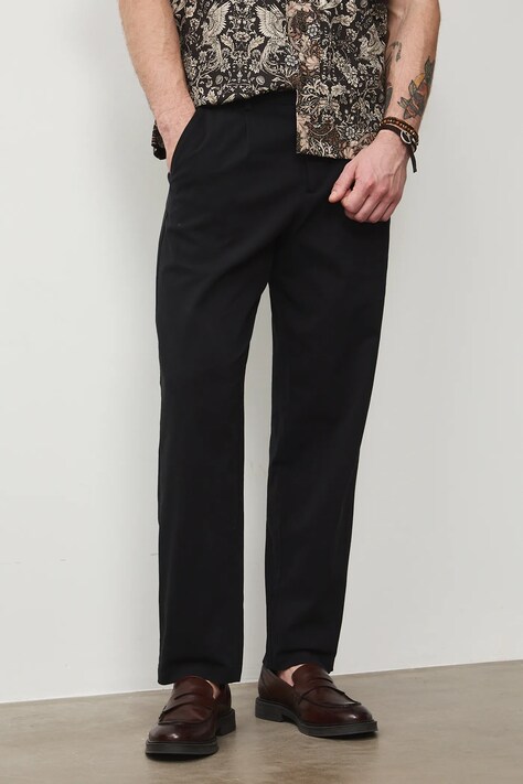 Medicine spodnie męskie kolor czarny proste