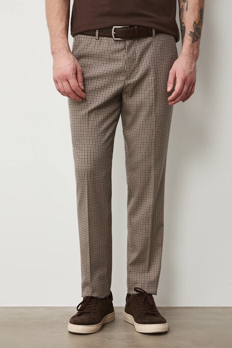 Medicine spodnie męskie kolor brązowy dopasowane