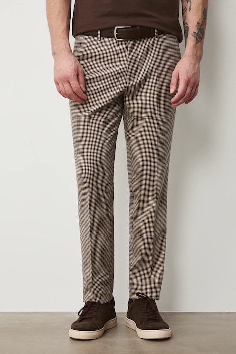 Medicine spodnie męskie kolor brązowy dopasowane