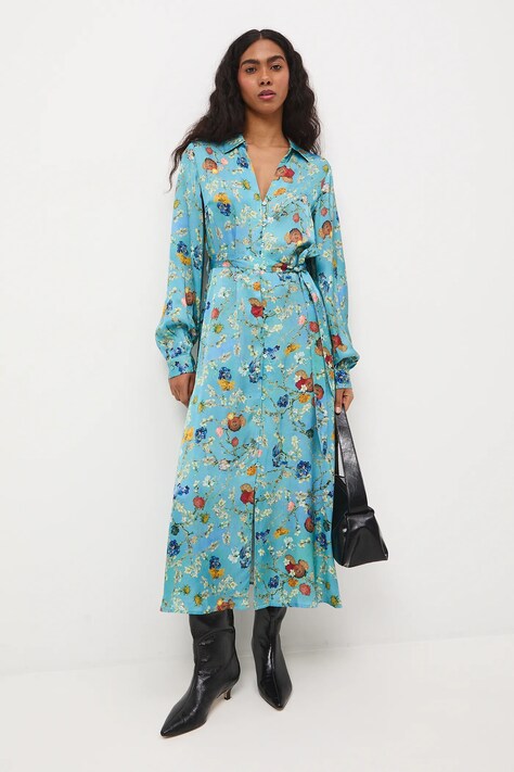 Medicine sukienka kolor turkusowy midi prosta