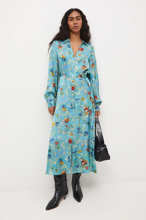 Medicine sukienka kolor turkusowy midi prosta