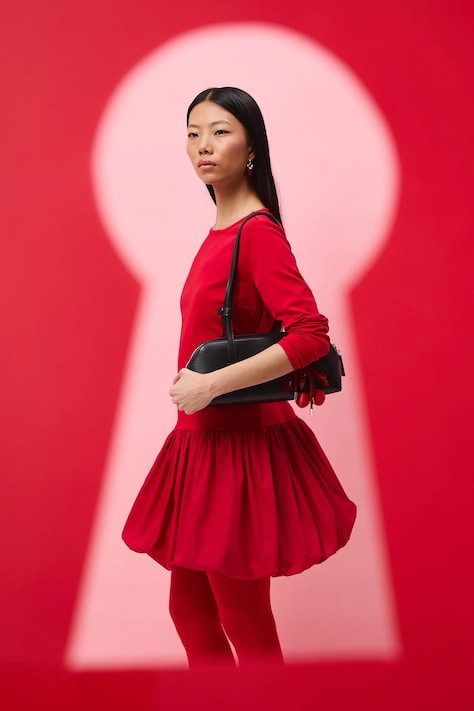 Šaty Medicine červená farba, mini, priliehavé