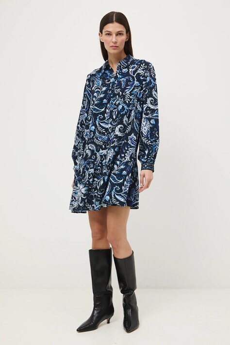 Medicine sukienka kolor granatowy mini rozkloszowana