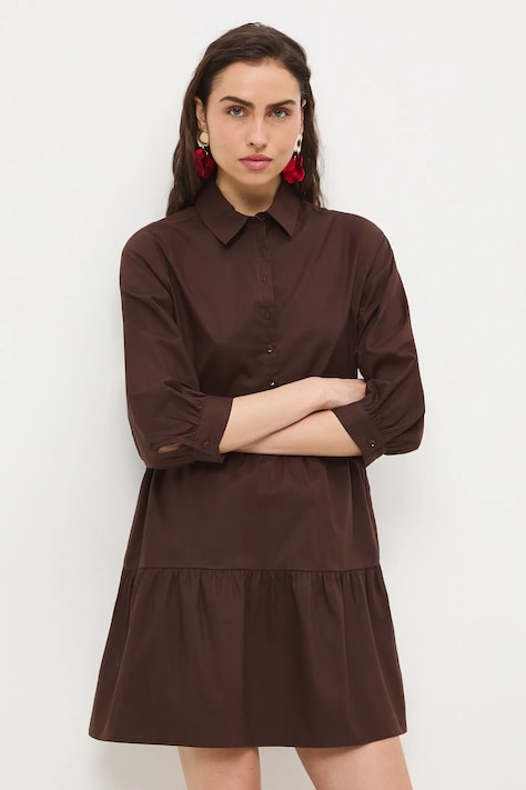 Košilové šaty hnědá barva, RS26-SUD400