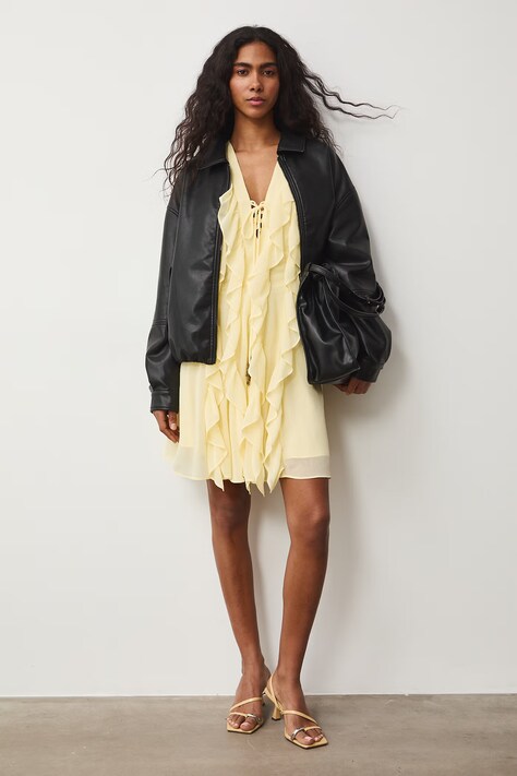 Medicine sukienka żółta gładka