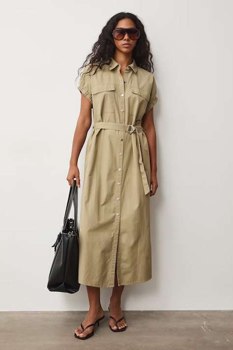 Sukienka koszulowa beżowa RS26-SUD504