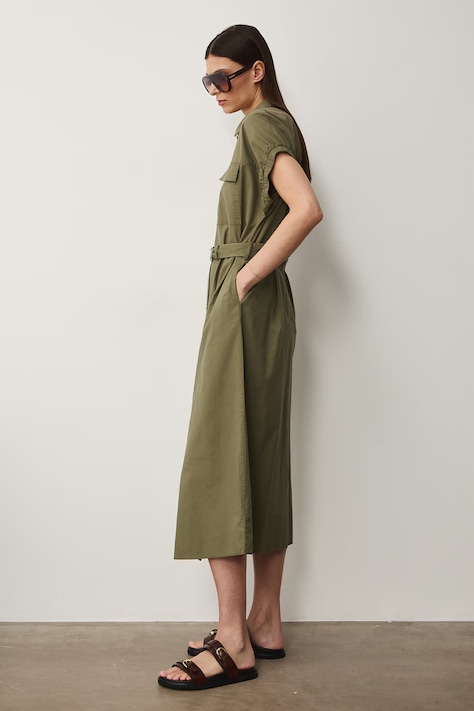 Medicine sukienka koszulowa zielona gładka