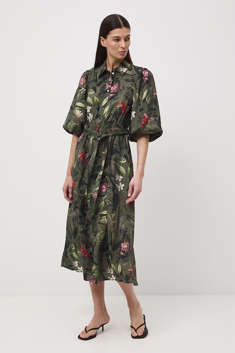 Šaty s rozšíreným strihom zelená RS26-SUD506