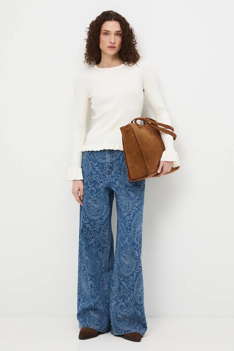 Medicine sweter damski kolor beżowy lekki