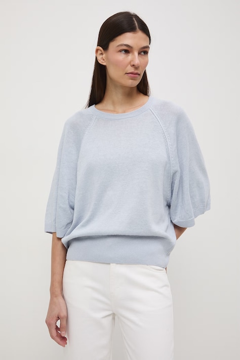 Sweter damski lniany niebieski RS26-SWD502