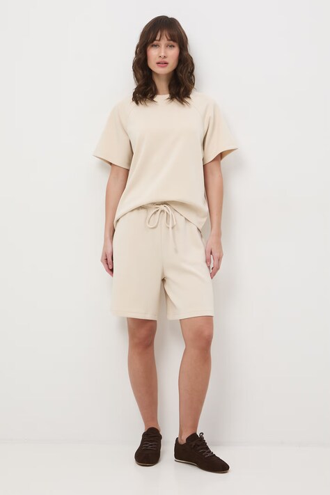 Medicine szorty dresowe damskie z modalem beżowe high waist