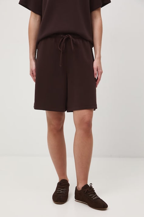 Teplákové šortky dámske s modalom Hnedé high waist RS26-SZD706