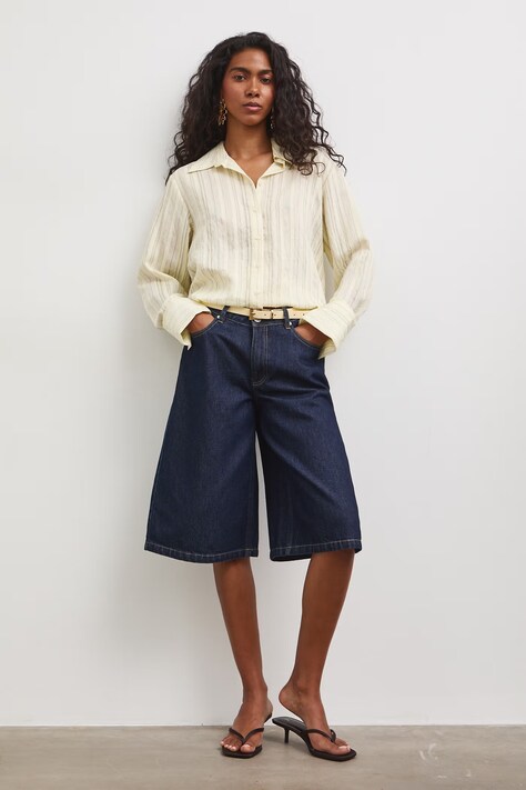 Medicine bermudy damskie jeansowe granatowe high waist