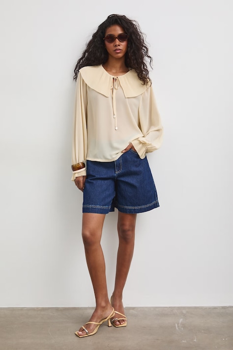 Szorty damskie jeansowe granatowe regular waist RS26-SZD807