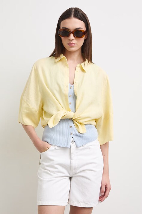 Medicine szorty damskie bawełniane białe high waist
