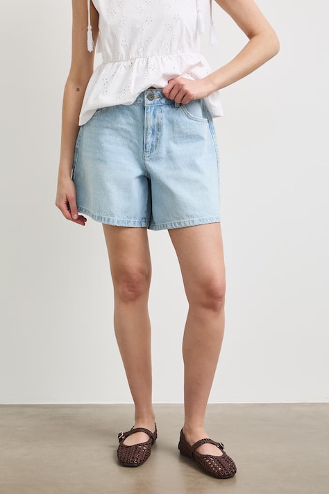 Šortky dámske bavlnené high waist modré RS26-SZDB01