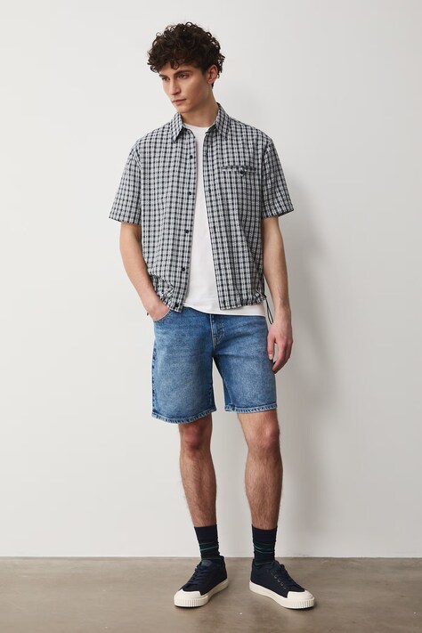 Medicine szorty męskie jeansowe niebieskie regular waist