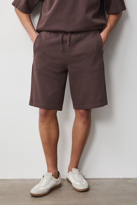 Szorty dresowe męskie bawełniane brązowe RS26-SZM079