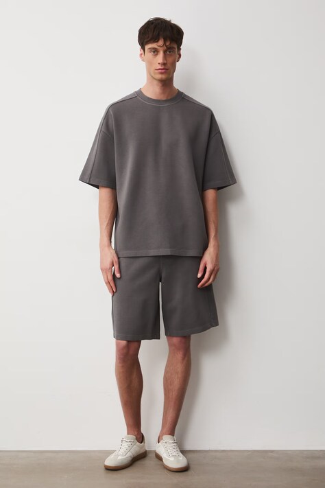 Medicine szorty dresowe męskie bawełniane szare regular waist