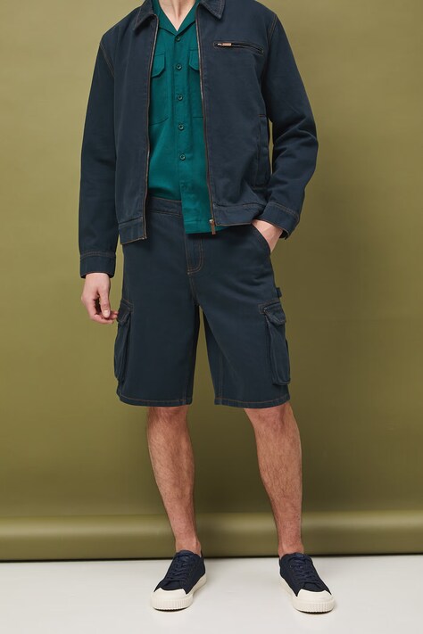 Medicine szorty cargo męskie jeansowe granatowe regular waist