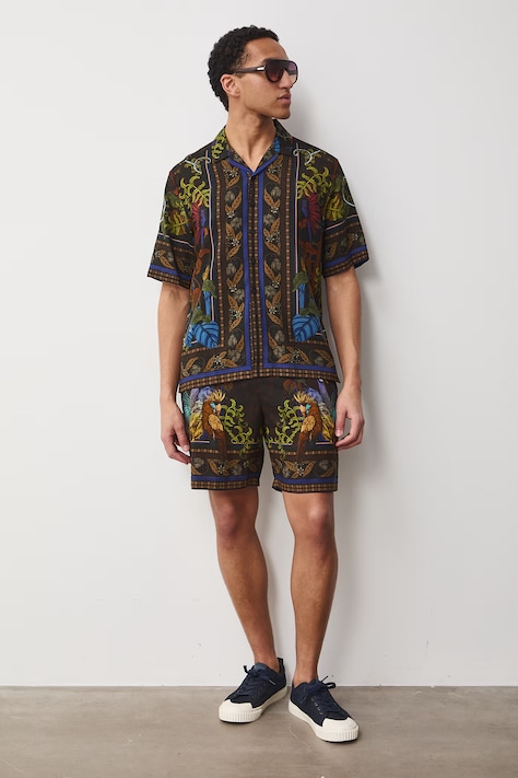 Szorty męskie z domieszką lnu z kolekcji Ilona Tambor x Medicine multicolor RS26-SZM650