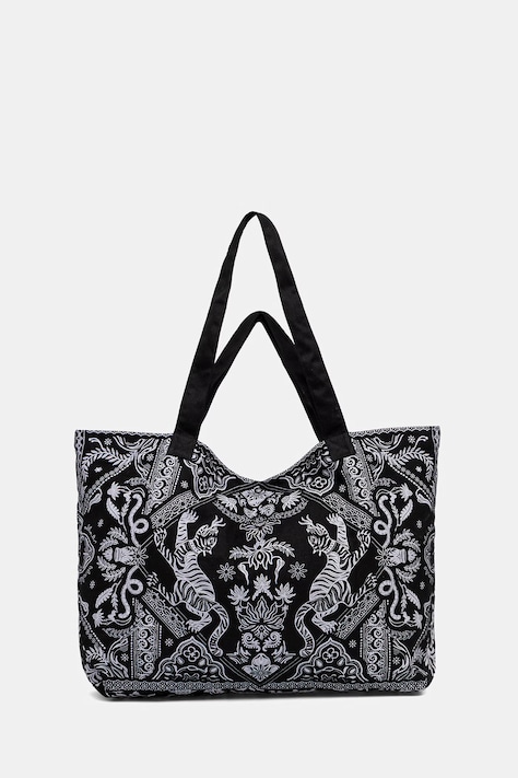 Torebka shopper damska bawełniana czarna RS26-TCD901