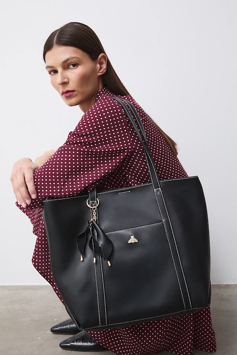 Kabelka dámská z ekokůže černá barva RS26-TOD306